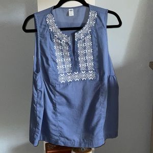 Old Navy embroidered coastal boho top